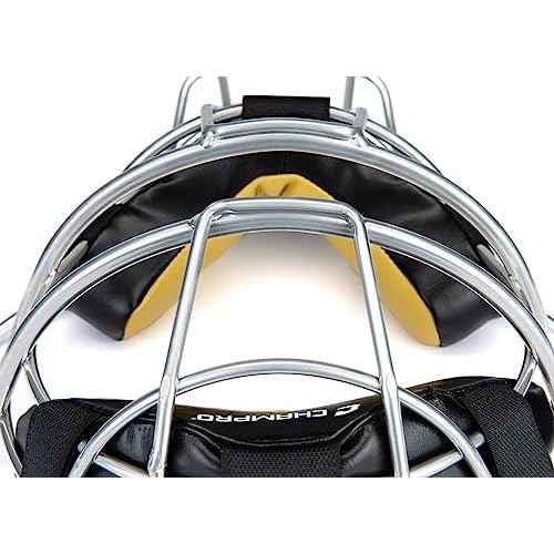CHAMPRO 18oz. Lightweight Baseball/Softball Adult Umpire Face Mask with Bio-FreshTreatment, Silver