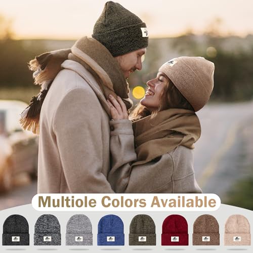 3 Packs Winter Beanie Hats for Men Women, Unisex Soft Warm Thick Beanies, Cuffed Knit Skull Cap