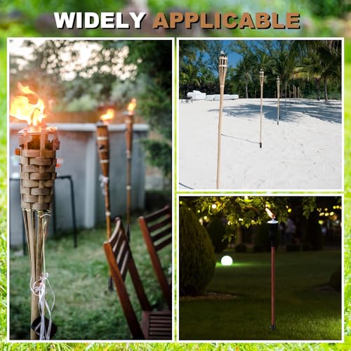 12 Pack Outdoor Light Stakes - 10.75 Inch Metal Torch Stakes for Garden & Landscaping - Black