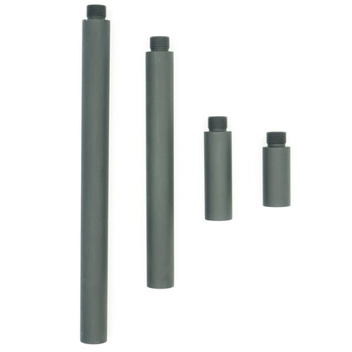 AOOHYEO 14mm CCW to 14mm CCW 0.8″ 2.4″ 4.8″ 7.1″ Outer Diameter 0.75” （19mm） AEG GBB Black Tube M14x1 Left Threaded Extension Accessories Four Pieces (Black)