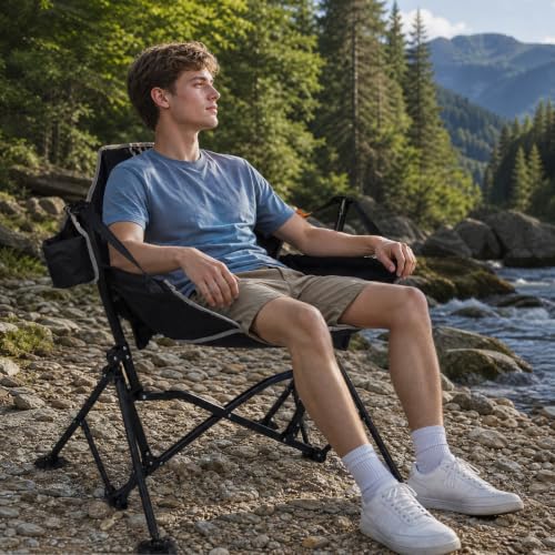 Oversized Portable Hammock Chair with Adjustable Back Support Black - Supports 440 lbs