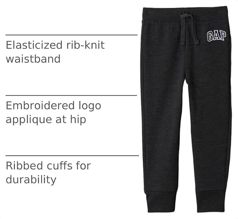 GAP Baby Boys Logo Pull-On Jogger Sweatpants - Charcoal Hthr Grey 5T