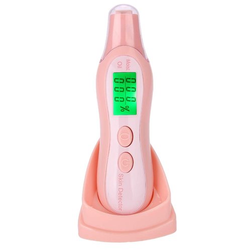 Naroote Skin Hydration Tester, Digital LCD Display Precision Skin Sensor Tester Corneometer Skin Hydration Facial Water Oil Analyzer (White) (Pink)
