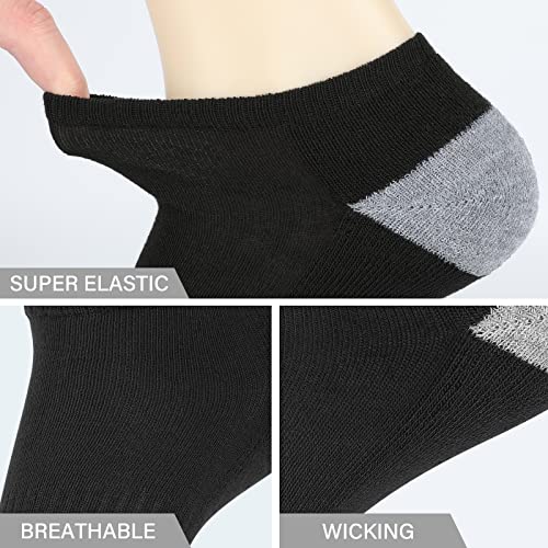 Men's Ankle Socks 8 Pairs Low Cut Short Socks Size 10-13 Black & White