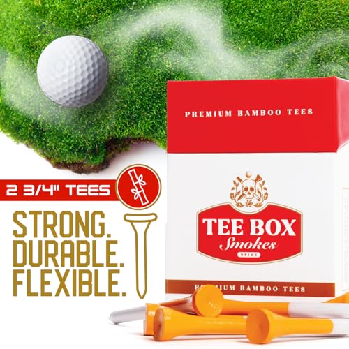 Premium Bamboo Golf Tees with Magnetic Reusable Case - 10 Pack, 2¾ Inch Eco-Friendly Golf Accessories