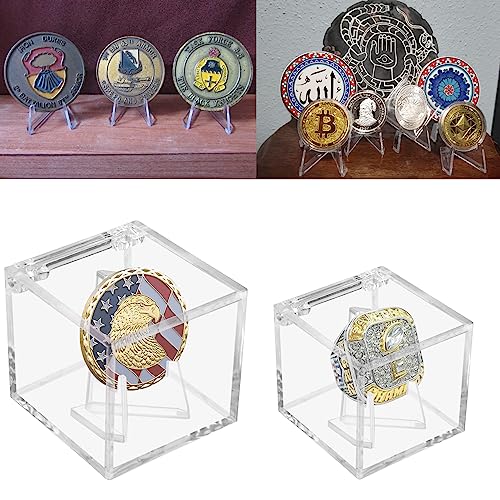 Acrylic Championship Ring & Coin Display Case - 2.36x2.36 Inch, Clear