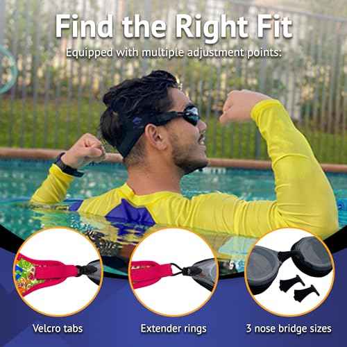 Frogglez Masterz Swim Goggles for Adults & Teens, Anti Fog Mirrored Goggles