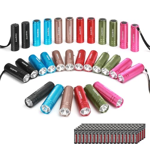 30-Pack Aluminum Mini LED Flashlights - Portable Compact Bulk Set with Batteries