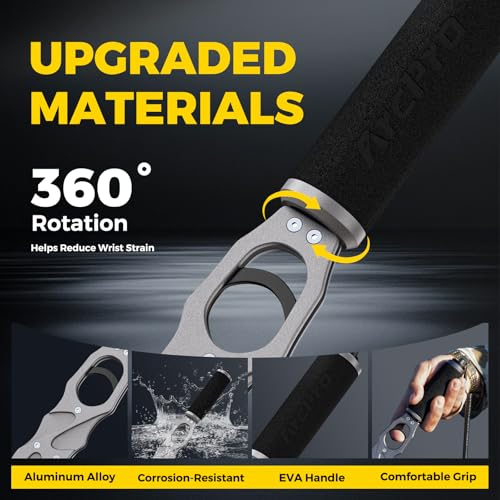 Heavy Duty Fish Lip Gripper with Scale - Aluminum Alloy, Saltwater & Freshwater Use