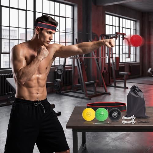 Boxing Reflex Ball Set with Adjustable Headbands - Speed & Reaction Training Equipment