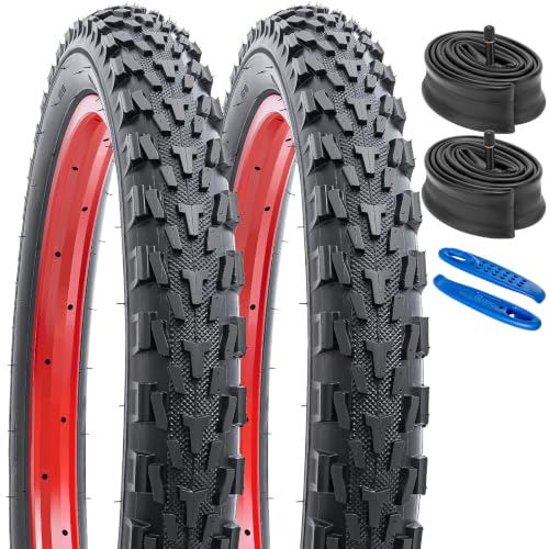 YunSCM 2-Pack 20x1.95 Bike Tires - All-Terrain Directional Tread, Black01