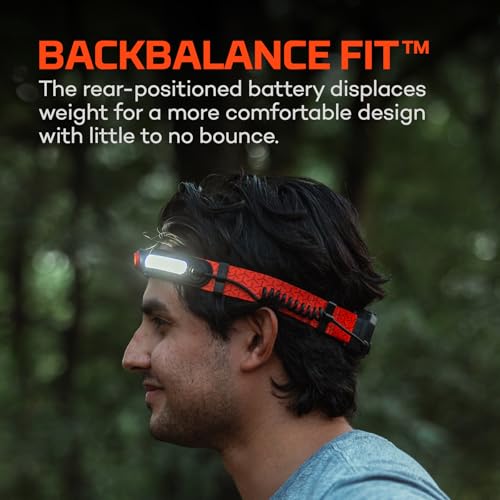 NEBO CurvBeam 600 Flex Headlamp - Rechargeable 600 Lumens, Hands-Free Motion Sensor
