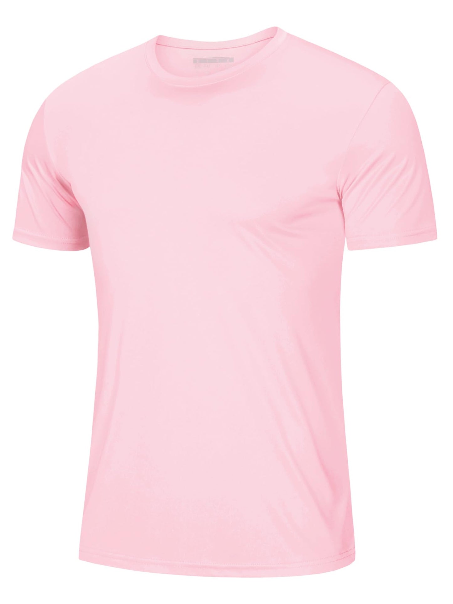 Men's Quick Dry T-Shirt - Sun Protection Running Shirt - Short Sleeve - Light Pink - XL