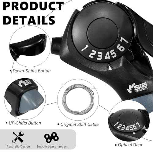 Bike Shifter SL-TX30-7R, 7 Speed Bike Right Thumb Shift Lever for Mountain City Road Folding Bicycle