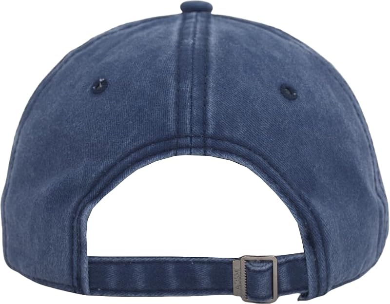 Small-Large Vintage Washed Cotton Baseball Cap Men Women Adjustable Dad Hat - Navy