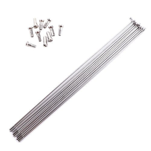 Vctitil 10 Pcs 245mm-305mm 14G Bicycle Spokes Stainless Steel Spokes and Nipples Bike Spokes for Mountain Bike Road Bike Electric Bike 700C Wheels(245MM)