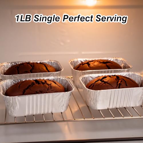 Mini Aluminum Loaf Pans 100 Pack - 6 x 3.5 x 2 Inch Disposable Baking Molds - Perfect for Bread Cake and Holiday Treats