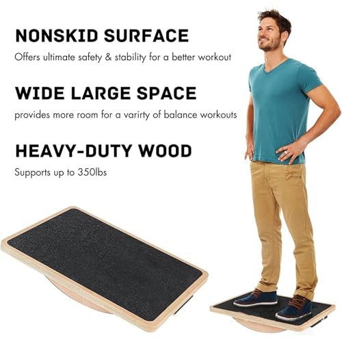 Adults Balance Board Non-Slip Wobble Board suitable for Training Core Strength and Stability 350lb Multifunctional Fitness Equipment