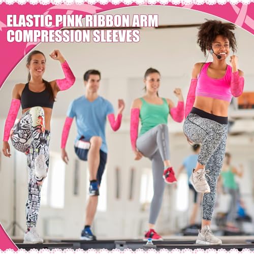 Pink Breast Cancer Awareness Arm Sleeves 30 Pairs - Rose Red Variation