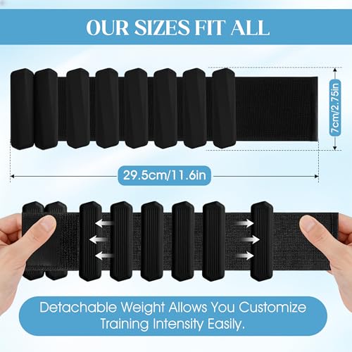 Black Wrist and Ankle Weights Set of 2 (1 lb Each) for Fitness and Exercise