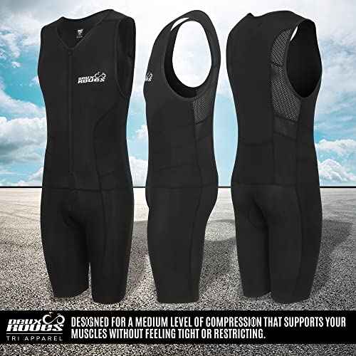 Triathlon Suit Men Racing Tri Cycling Skin Suit Sleeveless - Bonus Race Bib Belt