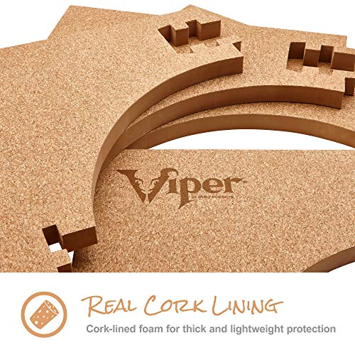 Viper Defender II Cork-Lined Dartboard Surround Reversable Wall Protector, Fits 17.75" and 18" Bristle Dartboards, Compression-Fit Tool-Free Easy Mounting, Tan, Square, 28.25" L x 28.25" W x 1" Thick