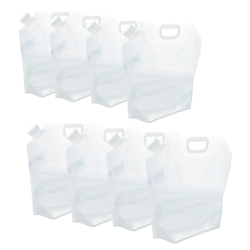 Foldable Water Storage Containers 2.6 Gallon × 8 Pack, BPA-Free Emergency Water Bags