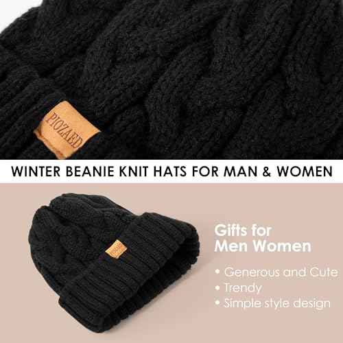 Womens Winter Knitted Beanie Hat Knit Warm Skull Cap Skull Cap Beanie for Women 2 Packs