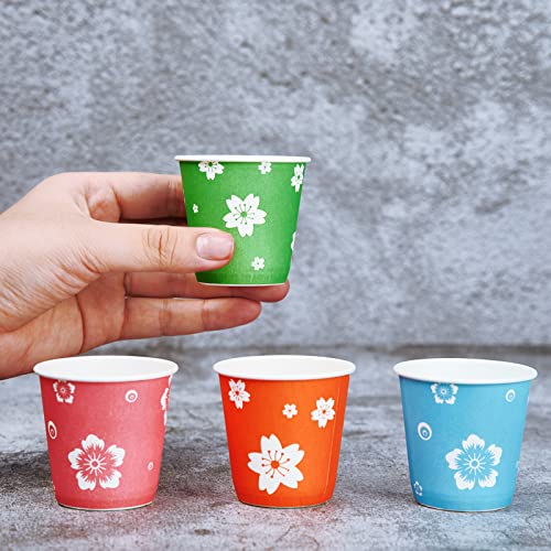 800 Pack Small 3 oz Paper Cups - Colorful Disposable Bathroom & Drink Cups