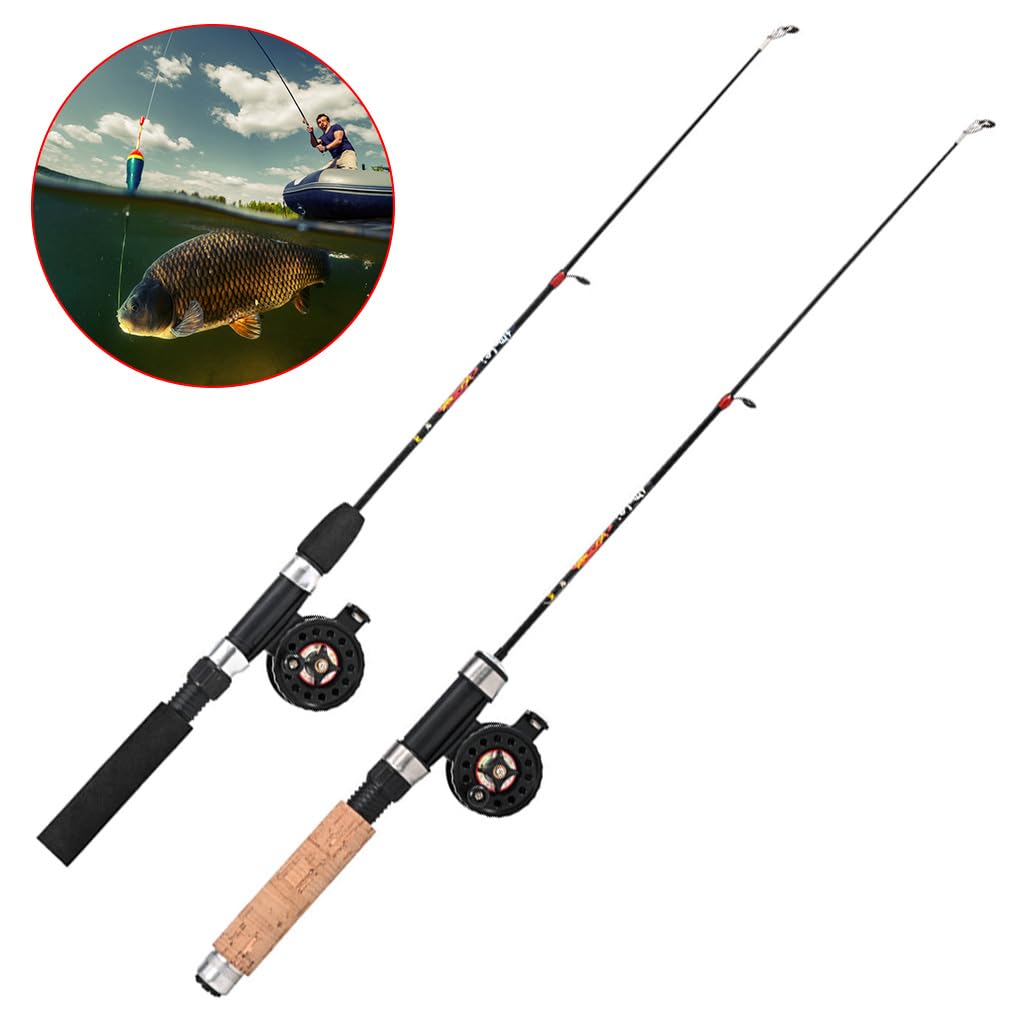 1 Set Fishing Rod with Fishing Reel Short Portable Winter Outdoor Ice
