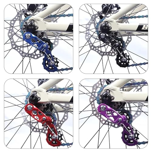 CooMeng Black Single-Speed Chain Tensioner with Dual Spring Guides for Bikes