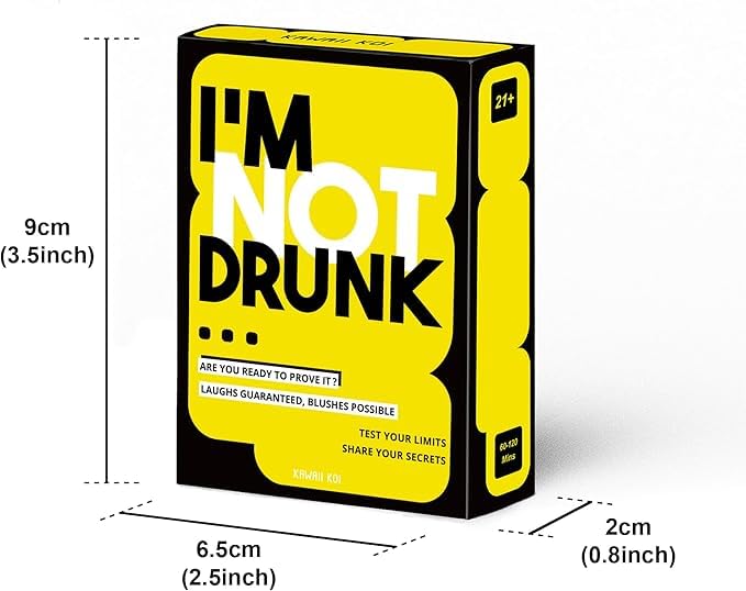 I'm NOT Drunk Party Card Game, 55 Cards, Adult Drinking Game for 21+, Game Night Entertainment