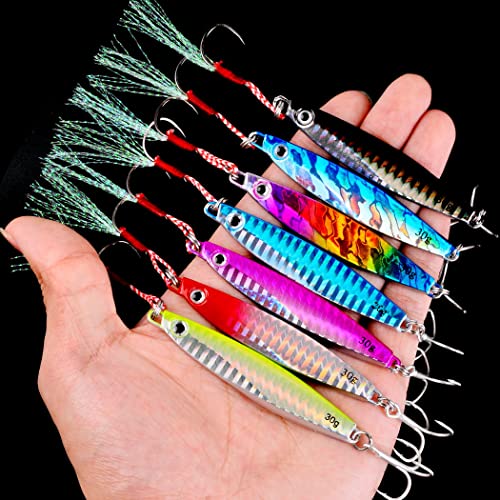 Micro Jigging Metal Spoons 12pcs 30g 7.5cm Saltwater Fishing Lures