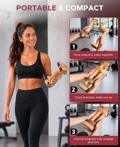 Magnetic Wooden Parallettes for Calisthenics & Bodyweight Training