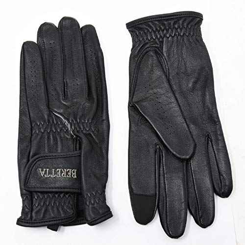 Beretta Unisex Leather Shooting Gloves with Touch-Screen Compatible Index Finger - Breathable Soft Thin Maximum Grip Adjustable Cuffs