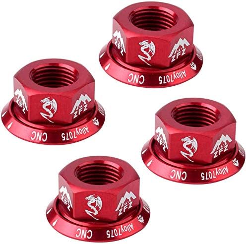 2 Pieces Bike Nuts Rear Hub Axle Stainless Steel Nuts Flange Mountain fit for BMX Fixie M10 Axle Screw
