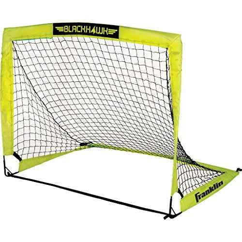 Franklin Sports Blackhawk Backyard Soccer Goal - Portable Pop Up Soccer Nets - Youth + Adult Folding Indoor + Outdoor Goals - Multiple Sizes + Colors - Perfect for Games + Practice