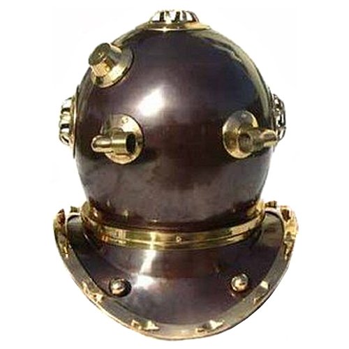 Full Size Antique Reproduction U.S. Navy Mark V Brass Diving Helmet
