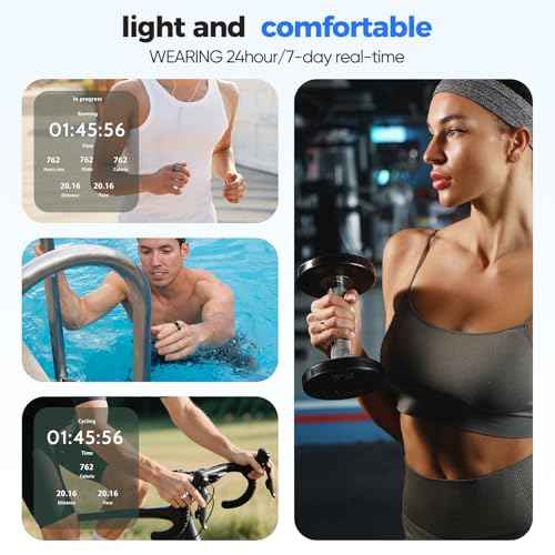 Smart Ring with Sleep Monitoring, 10-Day Battery Life, Stress/Heart Rate/Women's Health Tracker,No APP Subscription, Android & iOS Compatible (Rose Gold, 7)