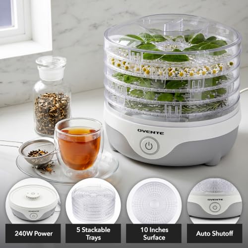 Food Dehydrator Machine with 5 Stackable Trays 240W Kitchen Appliance