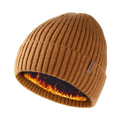 FURTALK Double Layer Winter Hats for Men Women Beanie Thick Cuffed Warm Ski Hats