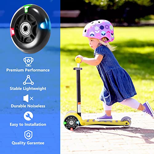 Blingbin LED Flash Scooter Wheels 80MM Replacement for Kids, Black