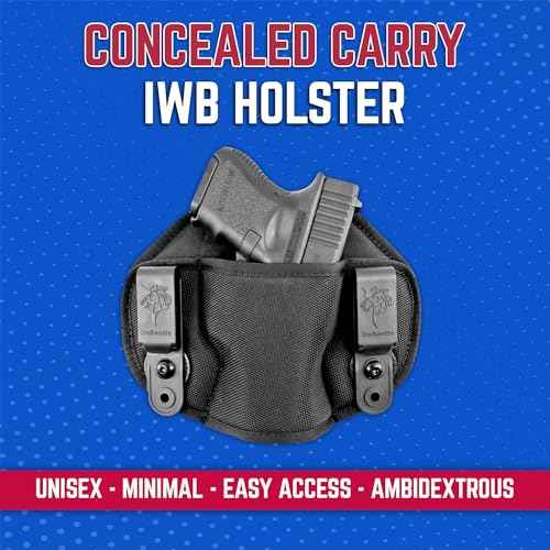 DeSantis Vanquisher Gun Holster, Tuckable IWB Holster, Made with Padded Ballistic Nylon, Ambidextrous, Black