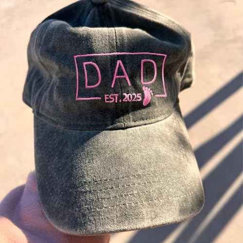 Dad Est 2025 Hat, Dad Gifts for Fathers Day from Daughter Son, Promoted to Daddy Baseball Cap New Father Gift
