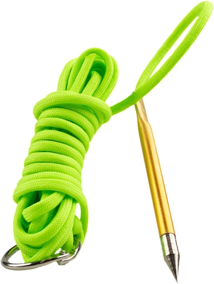 10 Foot 550lb Paracord Fishing Stringer Fish Holder with Metal Threading Needle and 1 Inch Split Ring