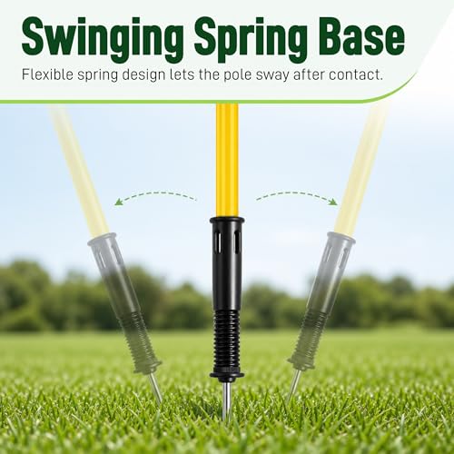 Adjustable Soccer Agility Poles with Steel Ground Nails - 5 FT Training Equipment