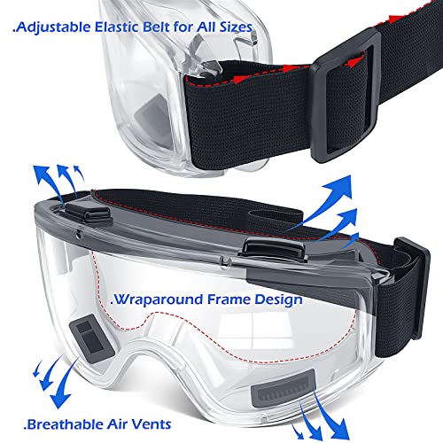 Anti-Fog Safety Goggles ANSI Z87.1 Glasses, Clear Protective Eyewear for Lab and Work