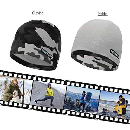 EMPIRELION Softshell Winter Fleece Lined Beanie Hats, 9" Running Skull Cap Thermal Tactical Watch Cap Men Women