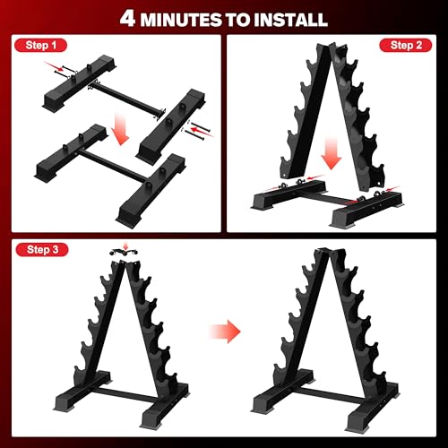 5/6 Tier A-Frame Dumbbell Rack Stand Only, 300/480LBS Capacity - 5th Floor