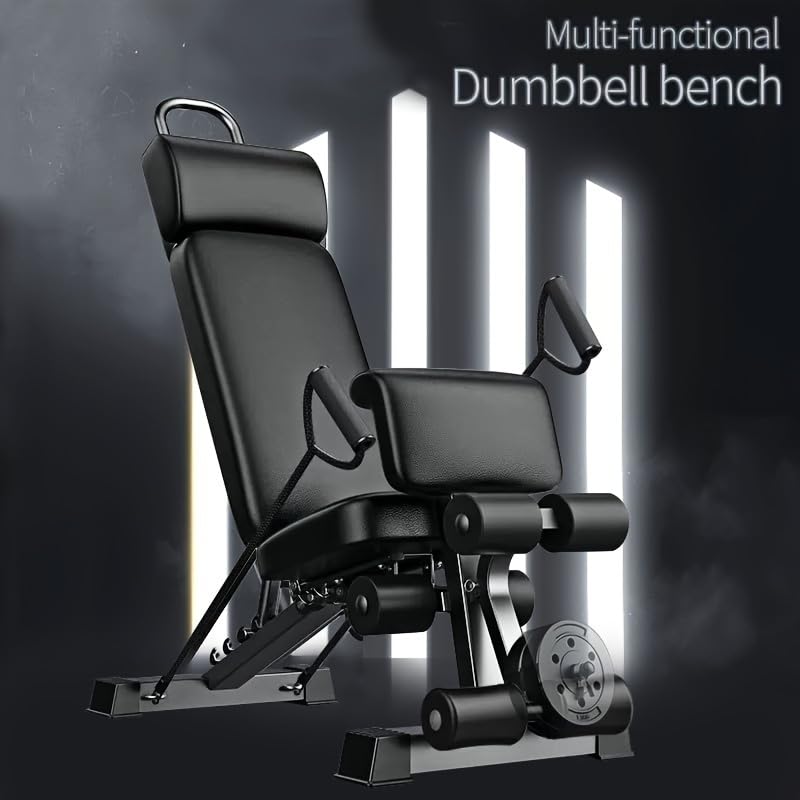 17-in-1 Multifunctional Dumbbell Stool & Sit-Up Bench – Adjustable Backrest, Foldable Home Gym Equipment, 500kg Weight Capacity – for Dumbbell Press, Tension Rope, Core Workouts & Full-Body Training